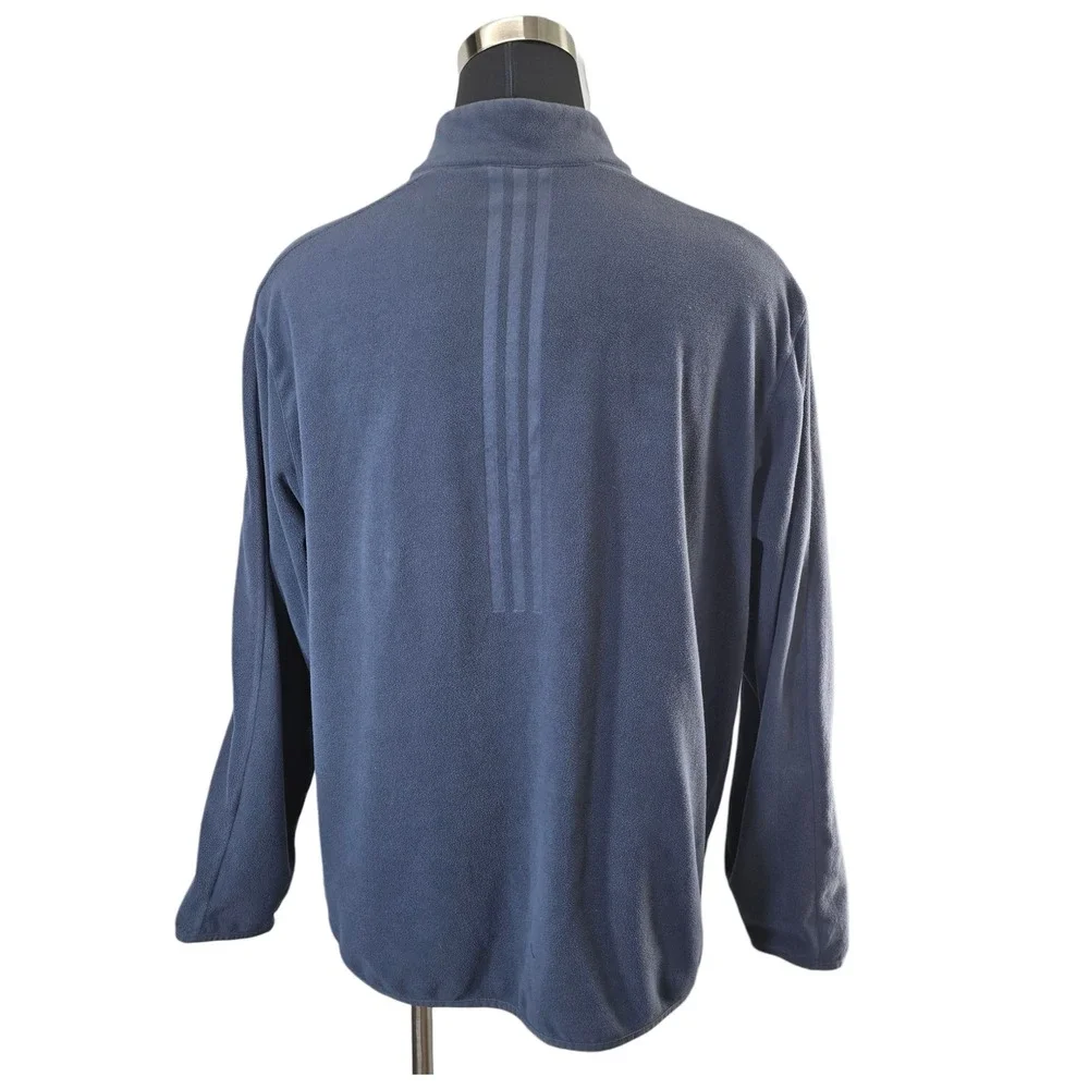 Adidas Mens 2XL Fleece Pullover 1/4 Zip Long Sleeve Gray Activewear Top‎